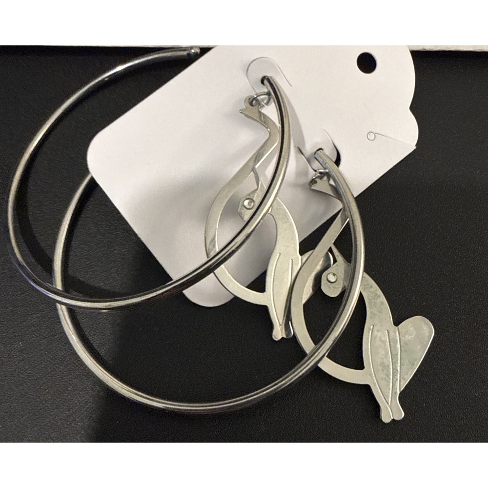 Y2k baby phat silver hoop